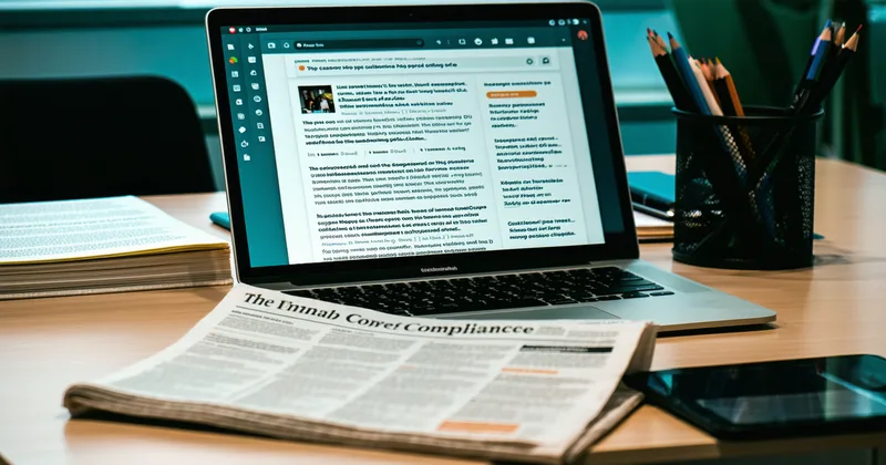 News articles and adverse media monitoring results displayed on a compliance screen